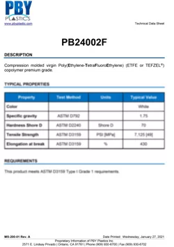 PB24002F - Material Data Sheet