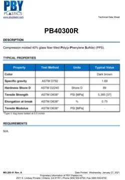 PB40300R - Material Data Sheet