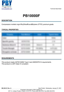PB10000F Virgin PTFE