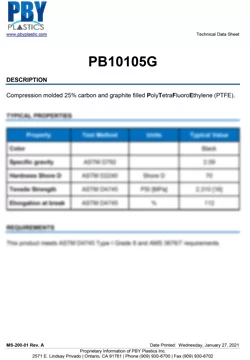 PB10105G 23 Carbon 2 Graphite PTFE