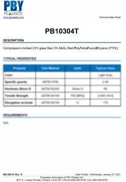 PB10304T 2 Moly 23 Glass PTFE