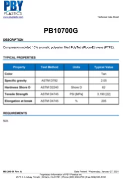 PB10700G 10 Aromatic Polyester PTFE