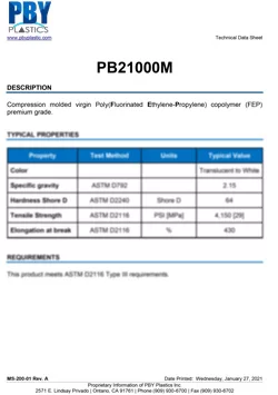 PB21000M - Material Data Sheet