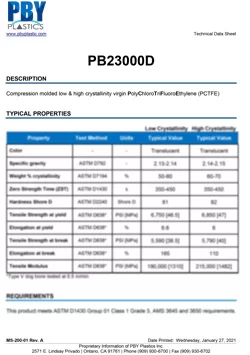 PB23000D Low High Crystallinity PCTFE