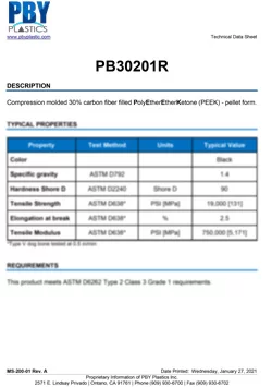 PB30201R 30 Carbon Fiber PEEK